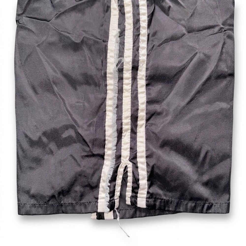 Adidas 90s Rare Satin Soccer Shorts Lisbon Silky Nylon Black White Medium - Picture 5 of 9